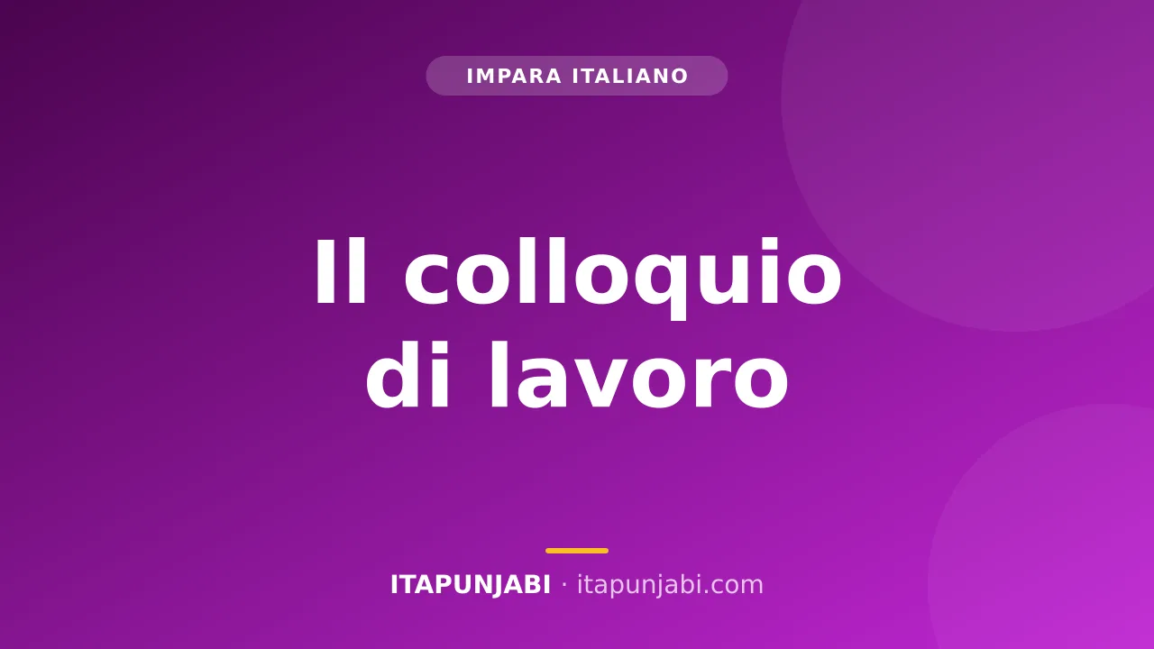 Colloquio di lavoro in Italia con contratto regolare